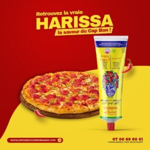 un tube harissa le phare du cap bon avec une pizza