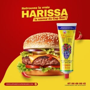 un tube harissa le phare du cap bon avec un burger
